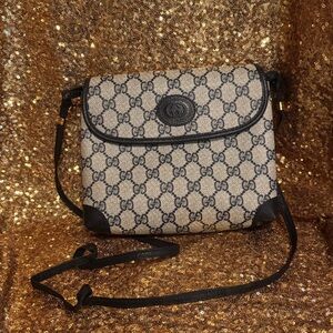 Gucci Beige and Navy Crossbody Bag